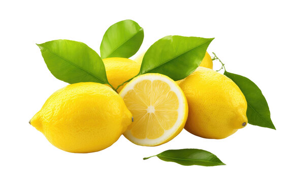 Capturing the Zest of Nature Realistic Image Showcase of a Juicy Lemon on White or PNG Transparent Background