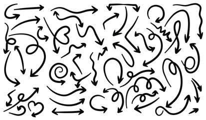 Vector arrow set. Set of hand drawn arrows, elements for presentations