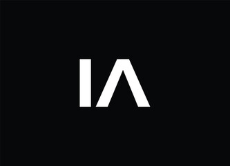 Creative Letters IA Logo Design Vector Template - obrazy, fototapety, plakaty