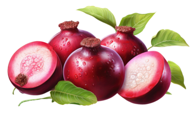 Tropical Jewel Realistic Image Showcase of Mangosteen on White or PNG Transparent Background