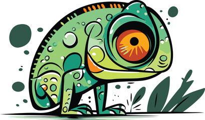 Chameleon vector illustration isolated on a white background