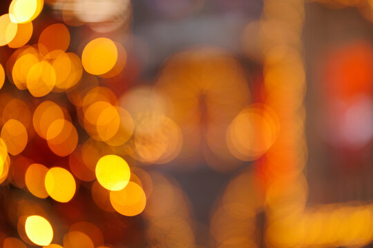 Blur texture, background for design. Christmas lights and garlands out of focus