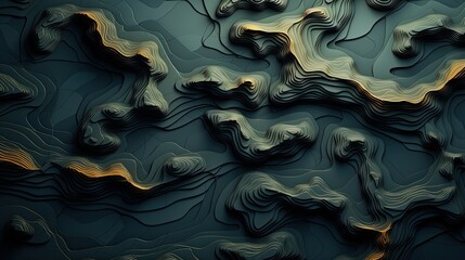 Topographic contour for background. Generative AI - obrazy, fototapety, plakaty