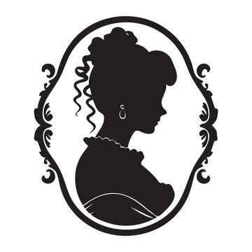 recommend clip art: cameo silhouette vector icon isolated on white background