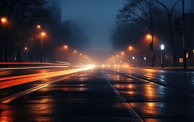 Speed light night traffic in the city.