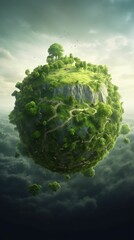 World environment and earth day concept with globe natural green background - obrazy, fototapety, plakaty