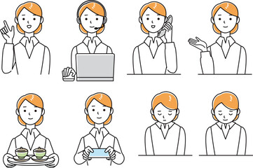 ビジネスシーンでの女性の仕草セット