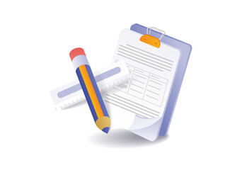 Business form clipboard illustration concept