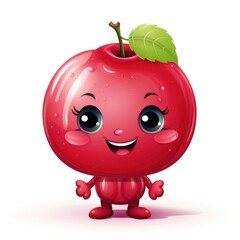 Cute cartoon 3d character cranberry with eyes.
