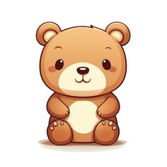 Fototapeta premium Cute cartoon 3d character bear on white background
