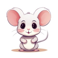 Obraz na płótnie Canvas Cute cartoon 3d character mouse on white background