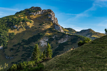 Autumn mountain tour to the Aggenstein and Brentenjoch in the beautiful Tannheimer Tal Austria