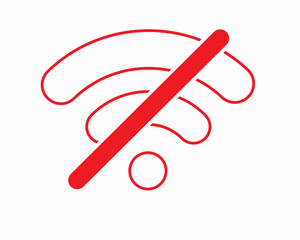 Wi-Fi signal not available icon no Wi-Fi range available symbol