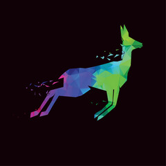 Vibrant Polygonal Deer Logo Vector