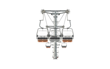 Fototapeta na wymiar High Flying Adventures Experiencing Chairlifts Safely Isolated on Transparent Background PNG