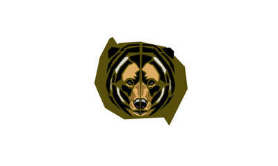 bear logo, bear head logo illustration, unique and attractive bear face logo creative design.
