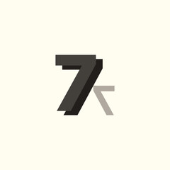 Letter and number gradient signature design