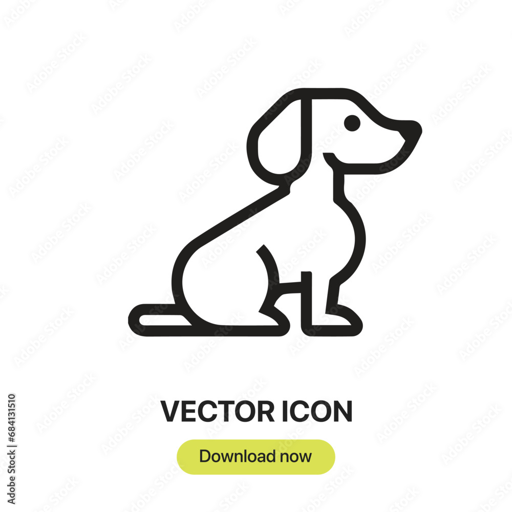 Fototapete Dog icon vector. Linear-style sign for mobile concept and web design. Dog symbol illustration. Pixel vector graphics - Vector.	