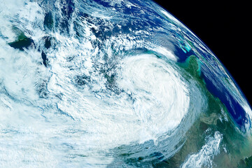 Hurricane, atmospheric cyclone from space. Elements of this image furnishing NASA.