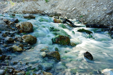 Sulphurean stream of Lavino River Park, Scafa, Abruzzo, Italy