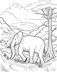 Elephant Animal Coloring Page