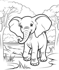 Elephant Animal Coloring Page