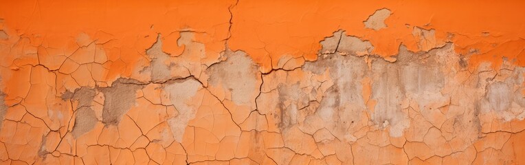 Orange wall texture with peeling paint