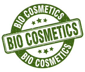 bio cosmetics stamp. bio cosmetics label. round grunge sign