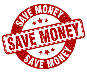 save money stamp. save money label. round grunge sign