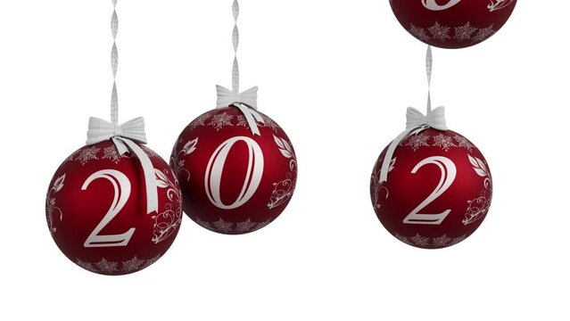 Filmato. Illustrazione 3D. Anno nuovo 2024. Capodanno 2024 decorazione natalizia che annuncia il nuovo anno. Il 2024 sostituisce il 2023..