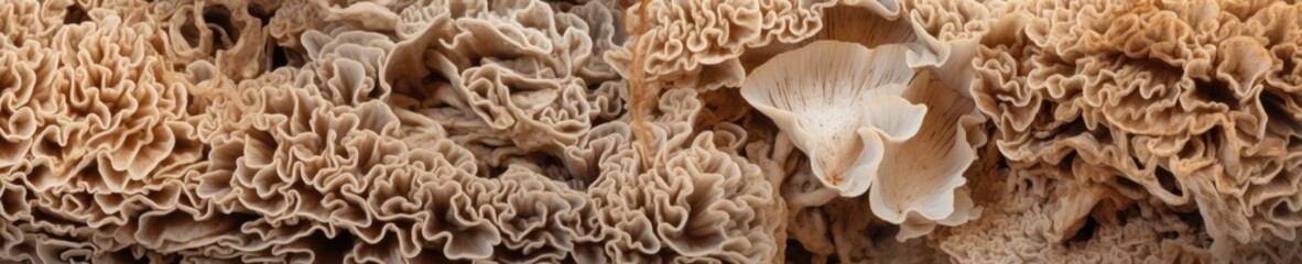 Texture of Fungus mycelium in natural colors. Mushrooms background