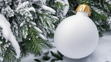 Fototapeta na wymiar Christmas scene, snow toys on the Christmas tree.