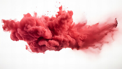 Red dust cloud on white background - Generativ AI