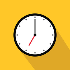 Clock time icon 07 symbol isolated on white background design.