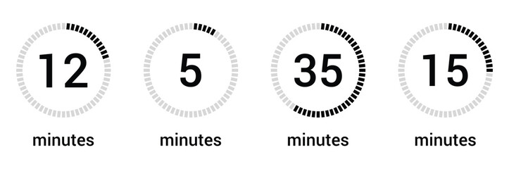 minute clock loading vector display design.
