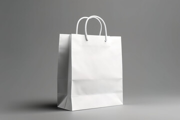 White paper bag mockup with simple dark background using generative AI  - obrazy, fototapety, plakaty