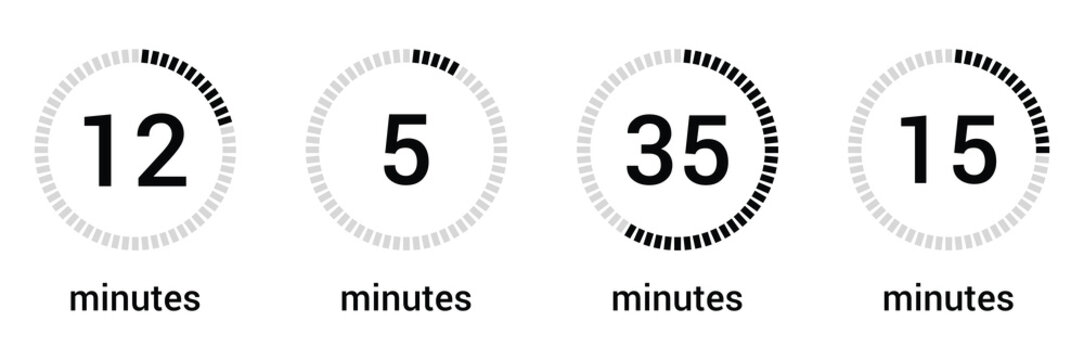 minute clock loading vector display design.