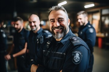 Police officers smiling.
