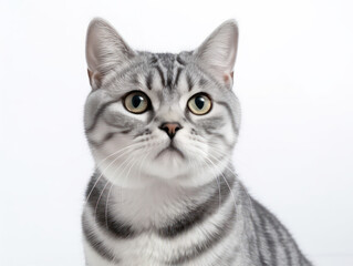 Obraz premium American Shorthair Cat Studio Shot Isolated on Clear Background