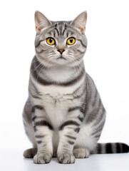 Fototapeta premium American Shorthair Cat Studio Shot Isolated on Clear Background