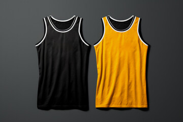 Basketball jersey mockup displayed against white and black backgrounds 