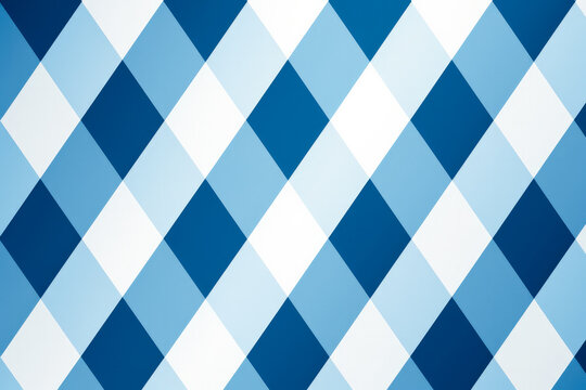 Bavarian Oktoberfest pattern features blue white checkered rhombus flag background 