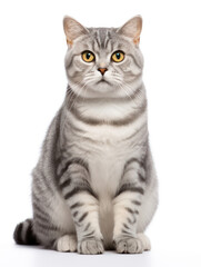 Fototapeta premium American Shorthair Cat Studio Shot Isolated on Clear Background
