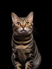 Naklejka na ściany i meble American Shorthair Cat Studio Shot Isolated on Clear Background