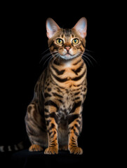 Fototapeta premium Bengal Cat Studio Shot Isolated on Clear Background