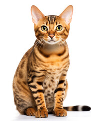 Obraz premium Bengal Cat Studio Shot Isolated on Clear Background