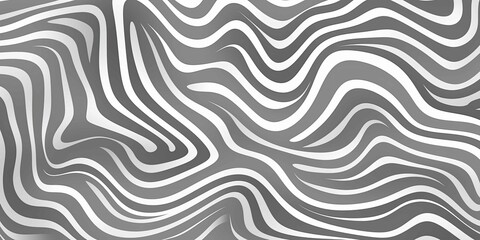 Fototapeta na wymiar Wavy lines black and white background. Optical illusion striped wide background design