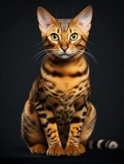 Obraz premium Bengal Cat Studio Shot Isolated on Clear Background