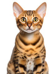 Obraz premium Bengal Cat Studio Shot Isolated on Clear Background