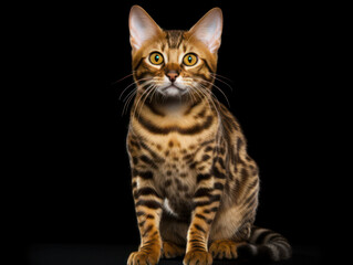 Obraz premium Bengal Cat Studio Shot Isolated on Clear Background
